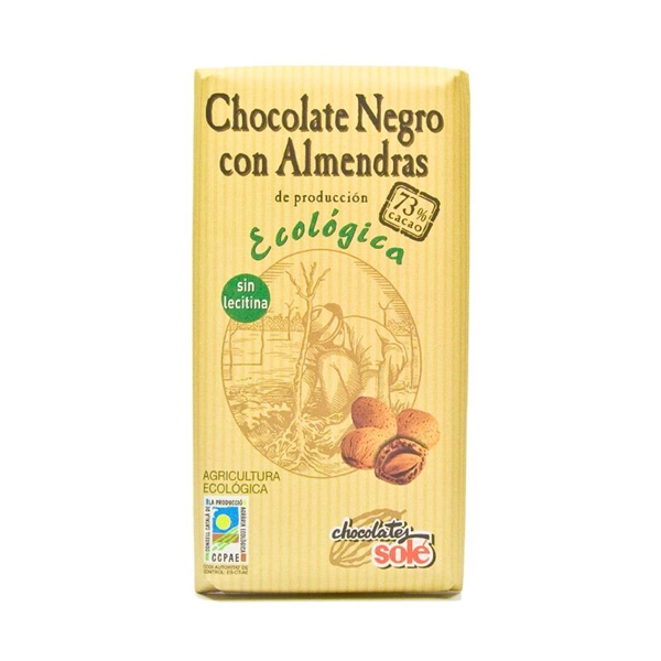 Picture of Chocolate negro con almendras 73% eco 150g