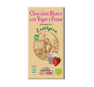 Imagen de Chocolate Blanco con Yogur y Fresas eco 100gr