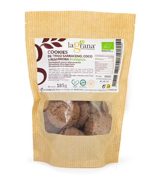 Picture of Cookies de trigo sarraceno, coco y algarroba La Grana eco 185g