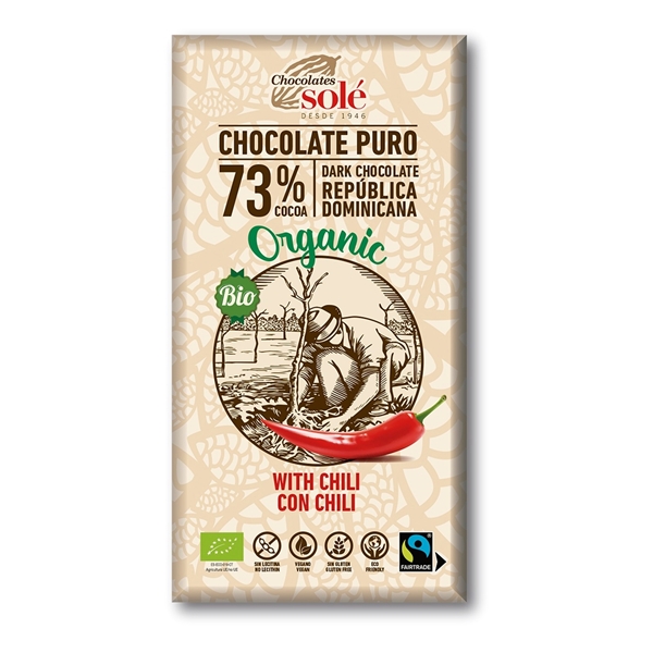 Picture of Chocolate Negro 73% con chili eco 100gr
