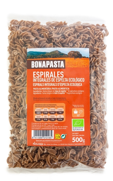 Picture of Espirales integrales de espelta eco 500g BONAPASTA